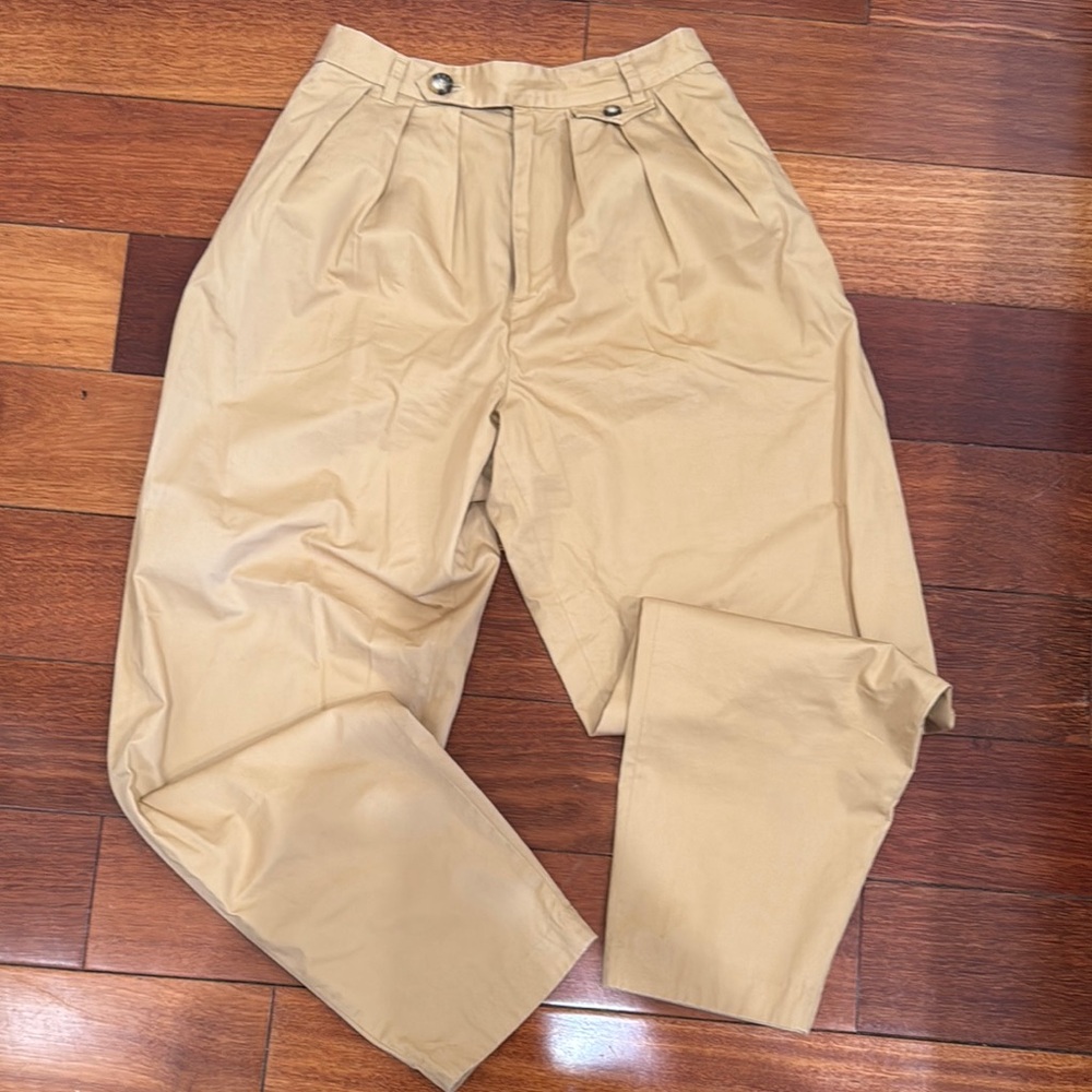 Men's Tan Pleated Pants